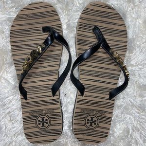 Brown Tory Burch Flip Flops